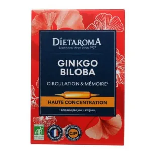 Ginkgo Biloba, 20 fiole, Laboratoires Dietaroma