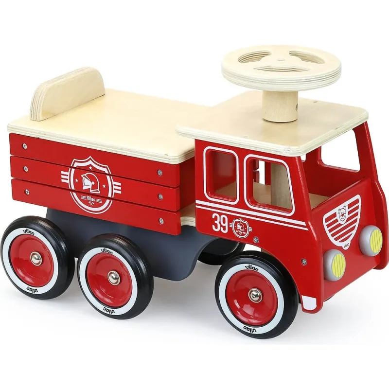 Jucarie Ride-On Camion de pompieri - Premergator din lemn - Vilac — preț și oferte
