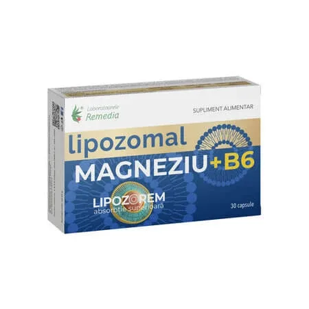 Magneziu+Vtamina B6 Lipozomal, 30 capsule, Remedia — preț și oferte