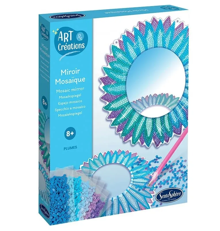 Kit creativ cu diamante / strasuri - Oglinda mozaic pene - Sentosphere — preț și oferte