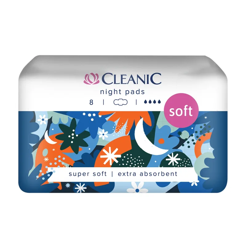 Cleanic Soft, prosoape sanitare, cu aripi, Noapte 8 buc — preț și oferte
