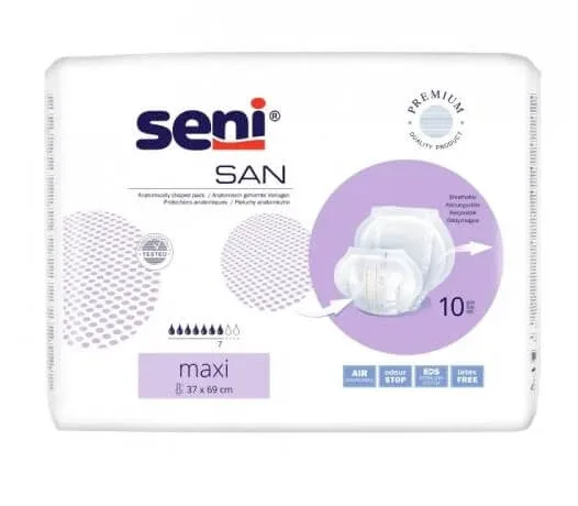 Seni San Maxi scutece anatomice, 10 buc - Viață lungă! — preț și oferte
