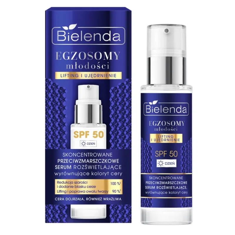 Bielenda Exosomes of Youth, ser concentrat de iluminare antirid, SPF 50, 30 ml — preț și oferte