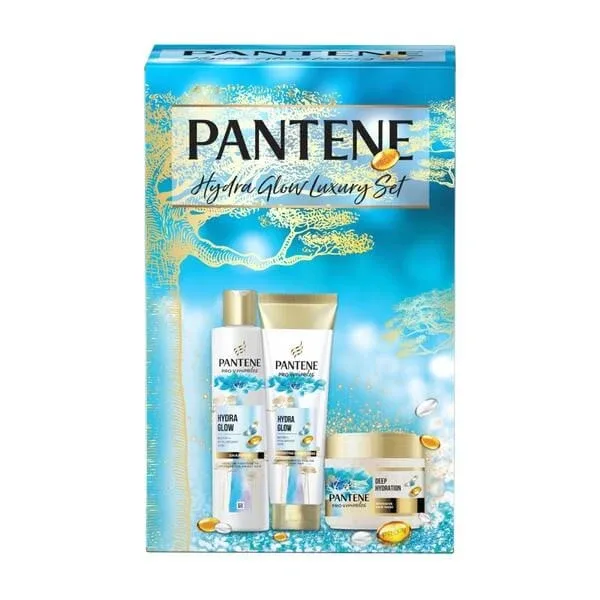 Kit Pantene Pro-V Miracles Hydra Glow, șampon, 300 ml + balsam, 200 ml + mască, 160 ml — preț și oferte