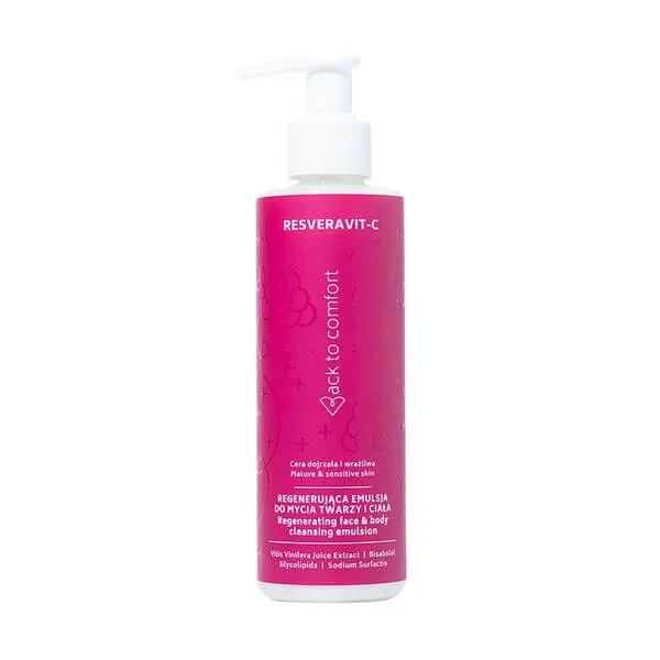Back to Comfort Resveravit-C, emulsie regenerantă de curățare pentru față și corp, 200 ml — preț și oferte