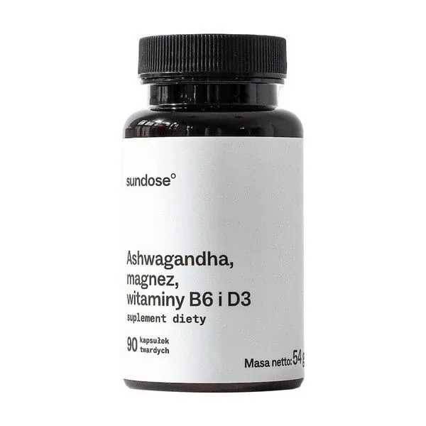 Sundose Ashwagandha, magneziu, vitaminele B6 și D3, capsule tari, 90 buc. — preț și oferte