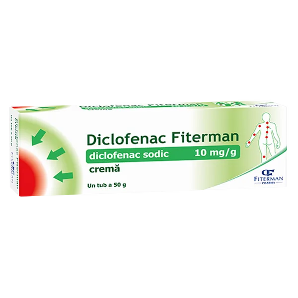 Diclofenac Fiterman 10mg/g x 1 crema | 50g FITERMAN PHARMA — preț și oferte