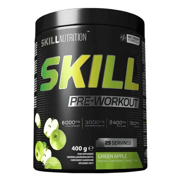Skill Nutrition Pre-Workout, pulbere, aromă de măr verde, 400 g — preț și oferte