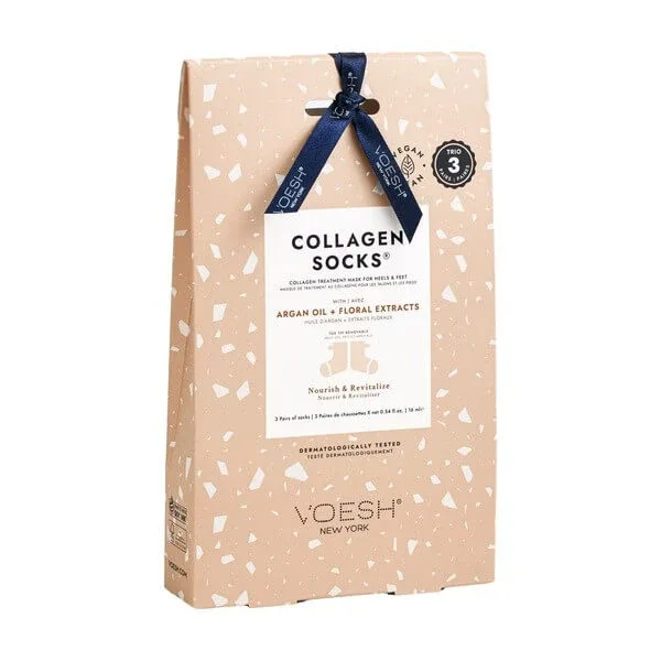 Voesh, șosete cu colagen, mască de colagen pentru călcâi și picioare cu ulei de argan, șosete, 3 perechi — preț și oferte