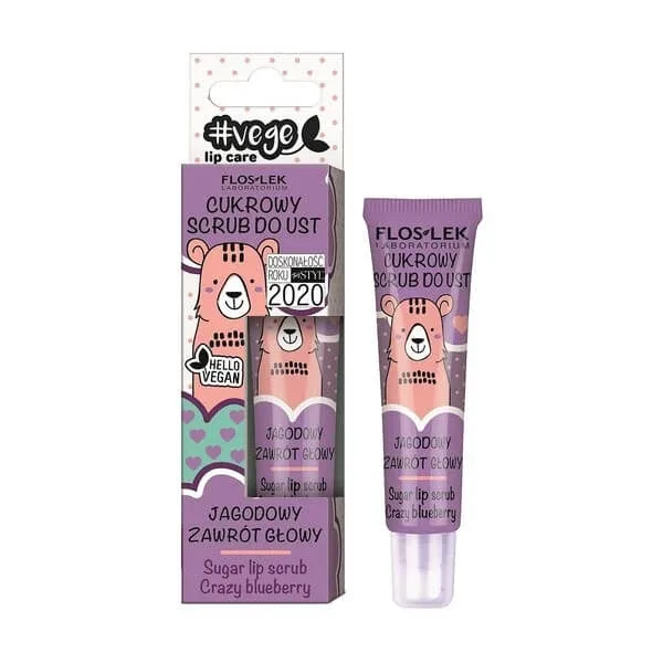 Flos-Lek, Vege Lip Care, exfoliant de buze cu zahăr, vârtej de fructe de pădure, 14 g — preț și oferte