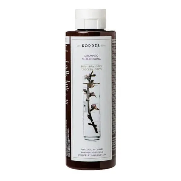 Korres, șampon cu extract de migdale și ulei de in pentru păr uscat și deteriorat, 250 ml — preț și oferte