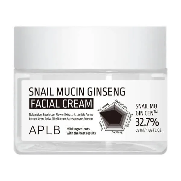 APLB Snail Mucin Ginseng Facial Cream, cremă de față regenerantă cu mucină de melc și ginseng, 55 ml — preț și oferte