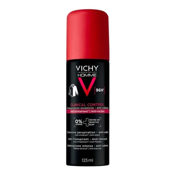 Vichy Homme Clinical Control 96h, antiperspirant, spray, 125 ml — preț și oferte
