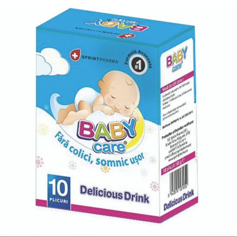 Baby Care Delicious Drink, 10 plicuri, probleme digestive copii SPRINT PHARMA — preț și oferte