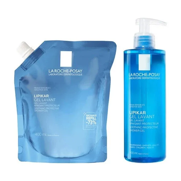 Kit La Roche-Posay, Lipikar Gel Lavant, gel de curățare, 400 ml + pachet de reumplere, 400 ml — preț și oferte