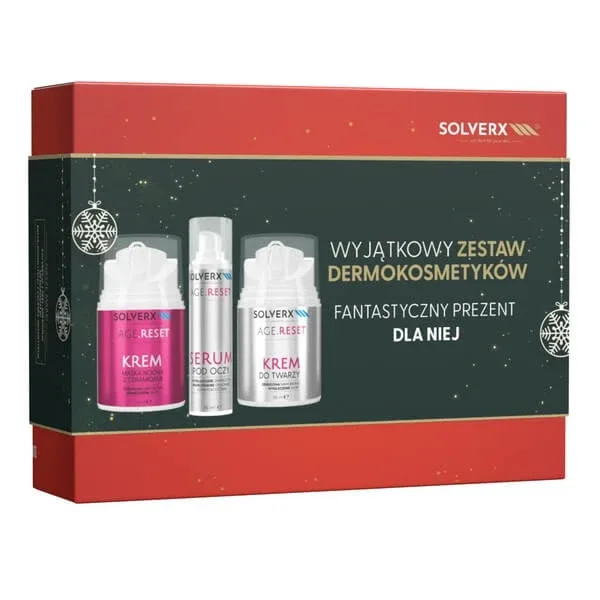 Set Solverx Age Reset, cremă-mască de noapte, 50 ml + cremă de față, 50 ml + ser pentru ochi, 15 ml — preț și oferte