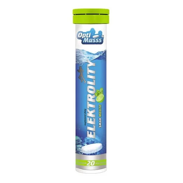 OptiMusss electroliți, tablete efervescente, aromă mojito, 20 buc. — preț și oferte