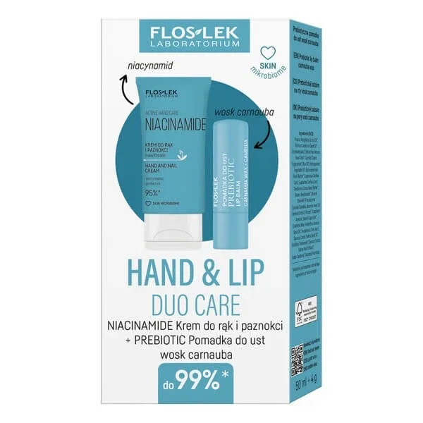 Flos-lek Set Hand &amp; Lip Duo Care Niacinamide, cremă de mâini, 50 ml + ruj, 4 g — preț și oferte