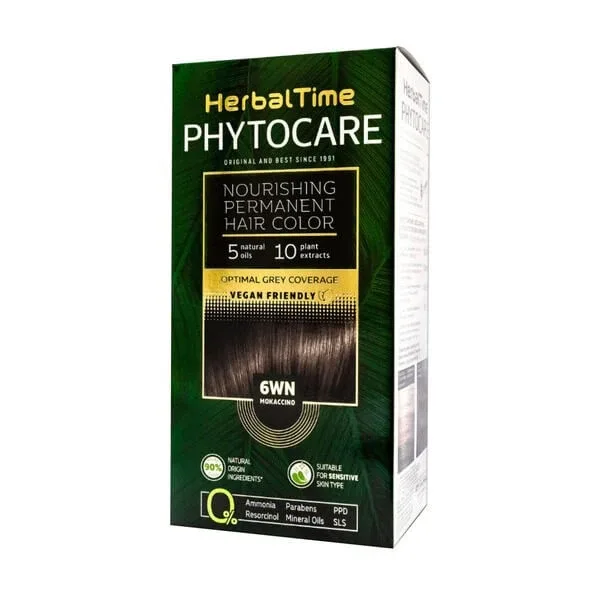 Herbal Time Phytocare, vopsea de păr 6WN, mokaccino, 130 ml — preț și oferte