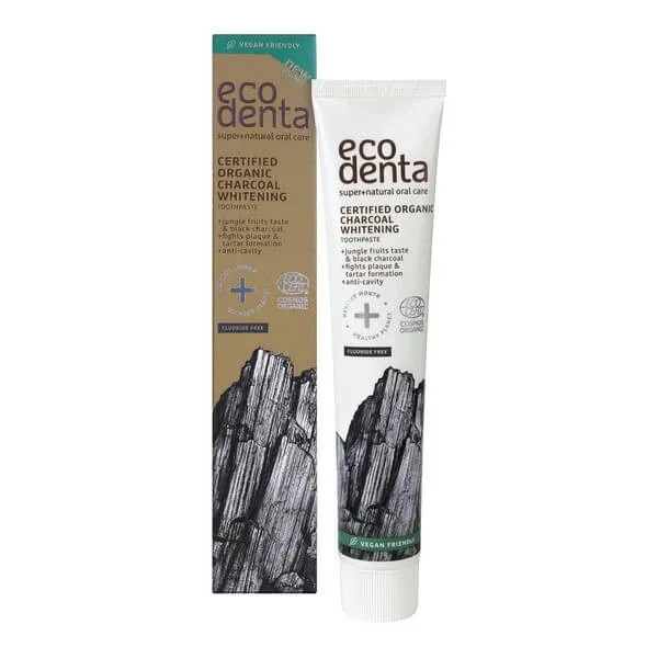 Ecodenta, pastă de dinți ecologică de albire neagră cu fructe din junglă, fără fluor, 75 ml — preț și oferte