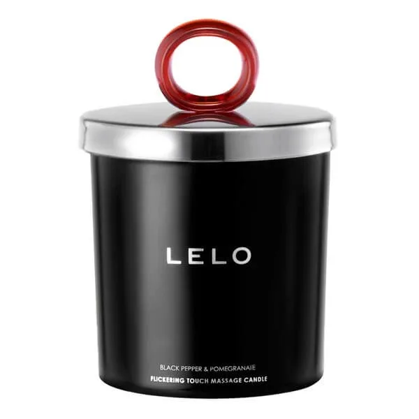 Lumânare de masaj LELO Flickering Touch, lumânare de masaj parfumată cu piper negru și rodie, 150 g — preț și oferte