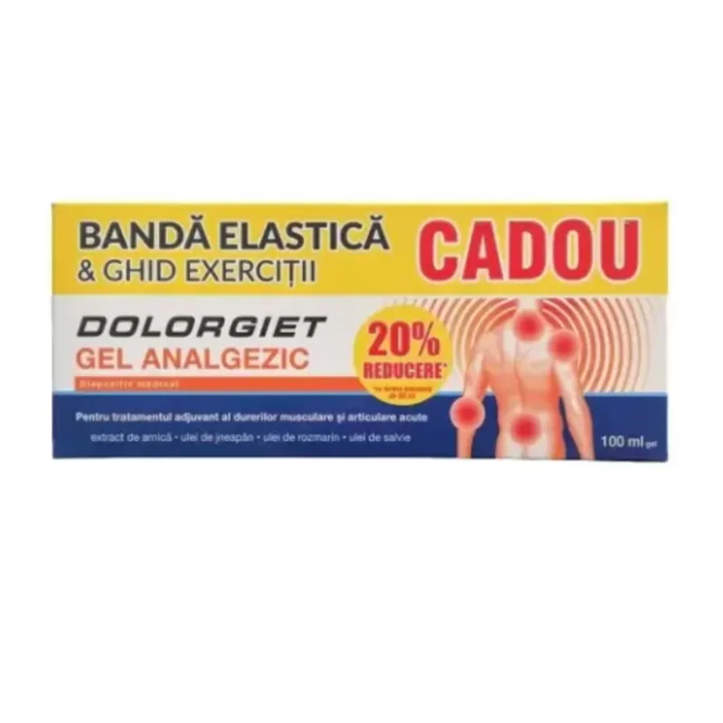 Dolorgiet gel analgezic 20% reducere, Zdrovit | 100 ml + banda exercitii CADOU NP PHARMA — preț și oferte