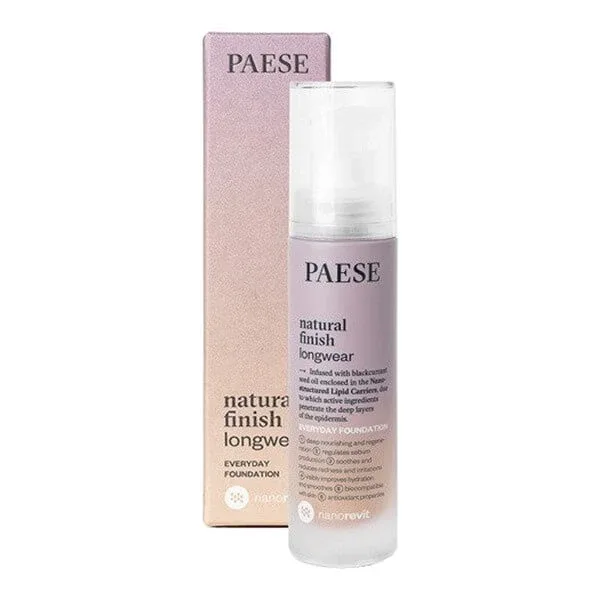 Paese, Nanorevit Natural Finish Longwear Everyday Foundation, fond de ten de lungă durată cu un finisaj natural, 04 Warm Beige, 30 ml — preț și oferte