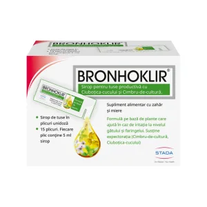 Sirop pentru tuse productiva Bronhoklir, 15 plicuri, Stada