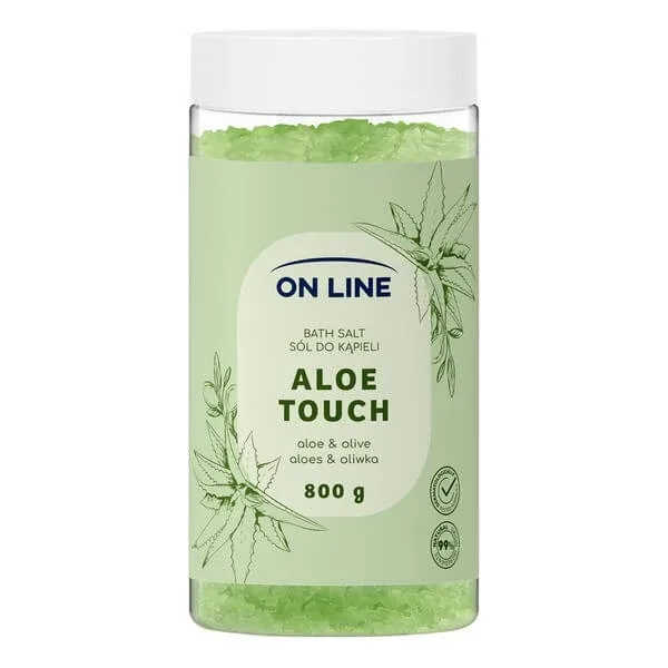 On Line Aloe Touch, sare de baie cu aloe vera și ulei de măsline, 800 g — preț și oferte