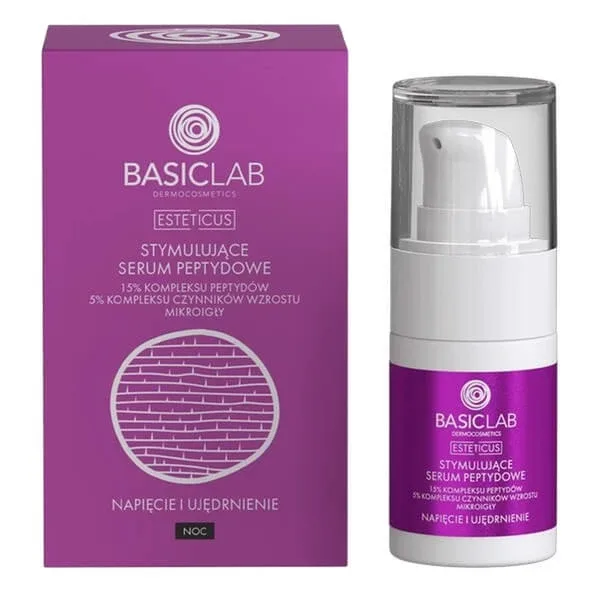 BasicLab Esteticus, ser facial peptidic pentru tensiune nocturnă și fermitate, 15 ml — preț și oferte