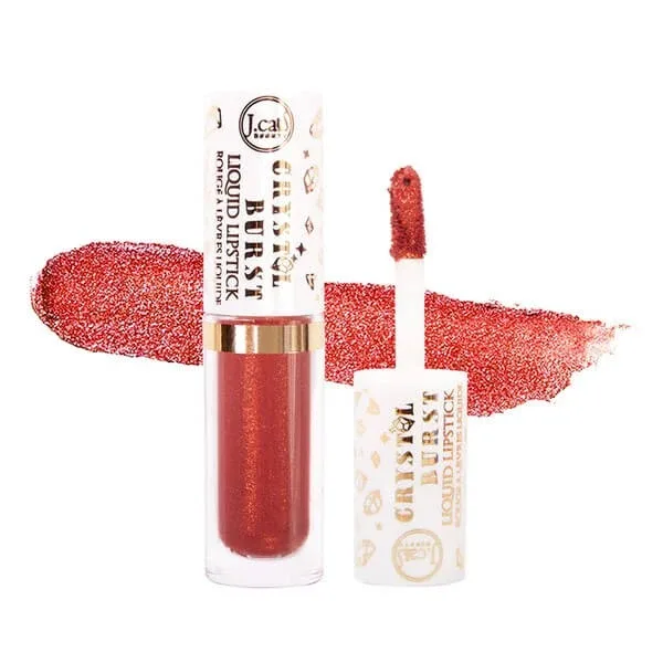 J.Cat Beauty Crystal Burst Liquid Lipstick, luciu de buze cu sclipici 105 Metallic Berry, 0.8 g — preț și oferte