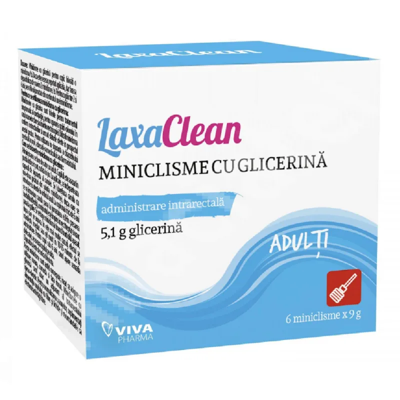 Miniclisme cu glicerina pentru adulti LaxaClean, 6 miniclisme, Viva Pharma — preț și oferte