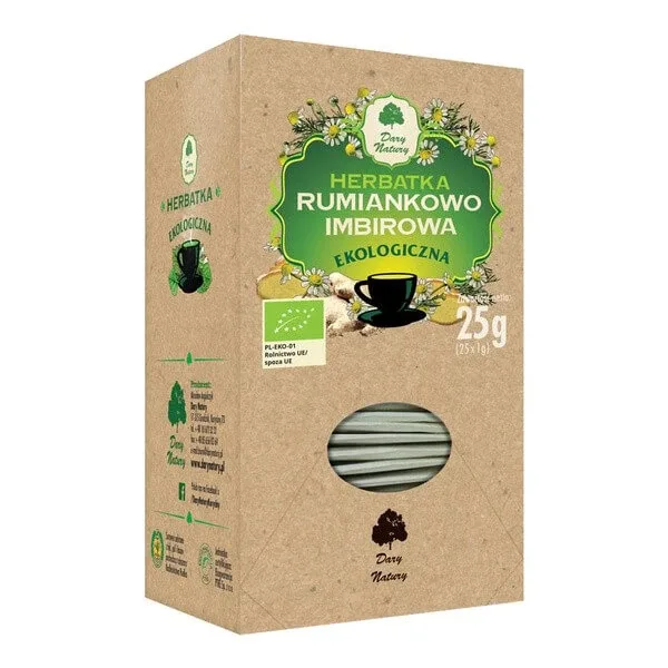 Dary Natury, ceai organic de mușețel-ginger, 25 x 1 g — preț și oferte