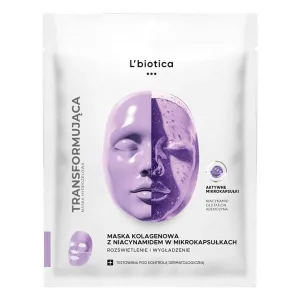 L'biotica, mască de colagen cu niacinamidă în microcapsule, iluminare și netezire, 1 buc.