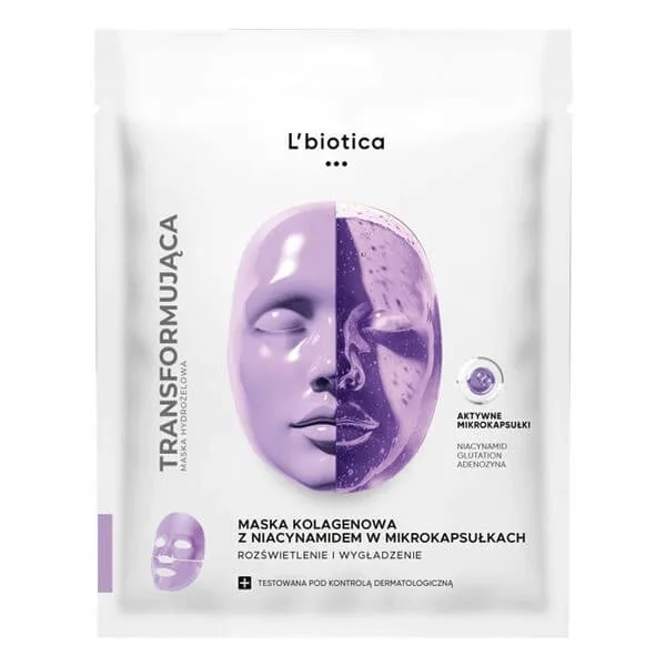 L'biotica, mască de colagen cu niacinamidă în microcapsule, iluminare și netezire, 1 buc. LBiotica — preț și oferte