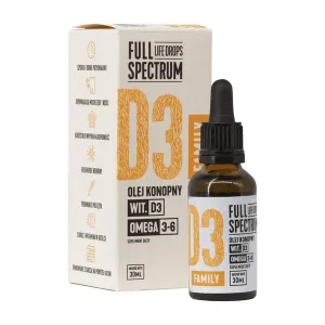 Spectrul complet, vitamina D3 FAMILY, ulei de cânepă, picături, 30 ml