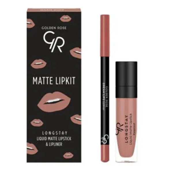 Golden Rose Matte Lipkit, set machiaj buze, nude, 7.6 g — preț și oferte