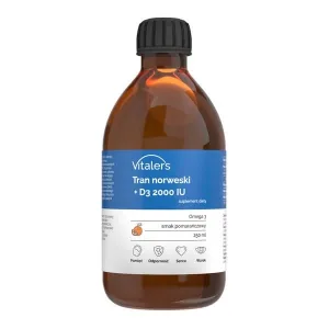 Vitaler's Norwegian Diet + D3 2000 UI, lichid, aromă de portocale, 250 ml