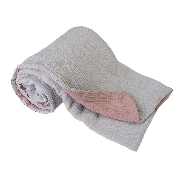 Babymatex, pătură din muselină, 75 cm x 100 cm, gri-roz, 1 buc. — preț și oferte