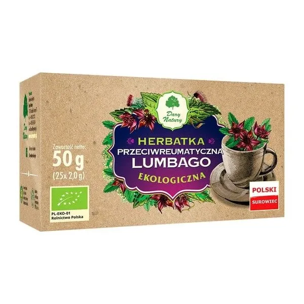 Dary natura, ceai organic antireumatic pentru lumbago, 25 x 2 g — preț și oferte