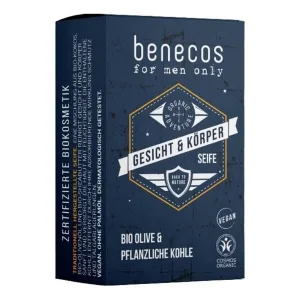 Benecos For Men Only, săpun natural pentru față și corp pentru bărbați, 75 g