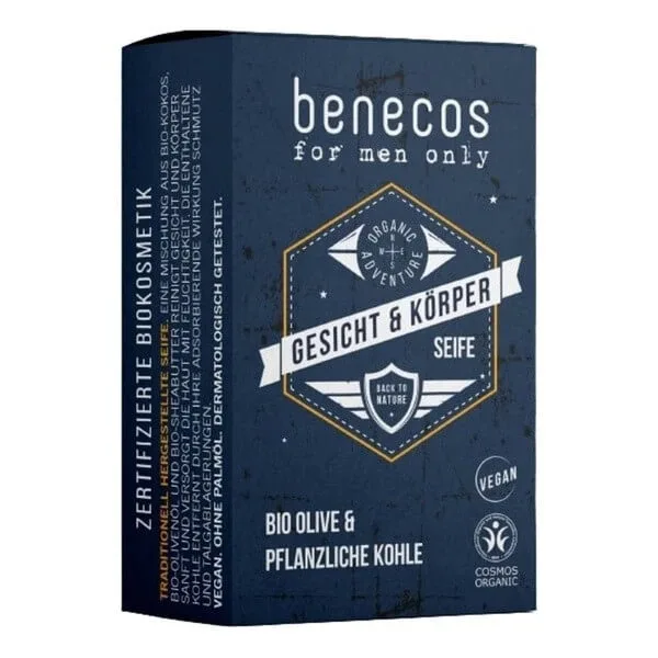 Benecos For Men Only, săpun natural pentru față și corp pentru bărbați, 75 g — preț și oferte