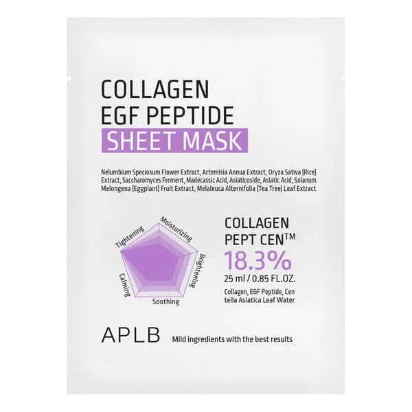 APLB Collagen EGF Peptide Sheet Mask, mască facială cu colagen și peptide EGF, 25 ml — preț și oferte