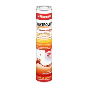 Electroliți + Vitamina C Pharmasis, comprimate efervescente, aromă de portocale, 20 buc.