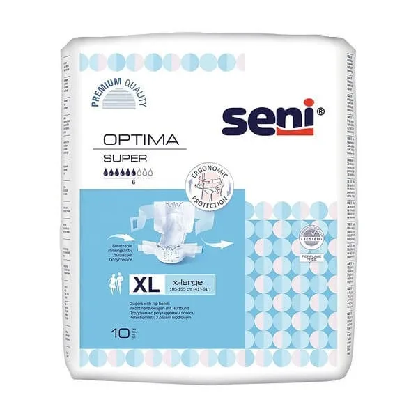 Seni Optima Super, scutece cu centură, mărimea XL, 10 buc. — preț și oferte
