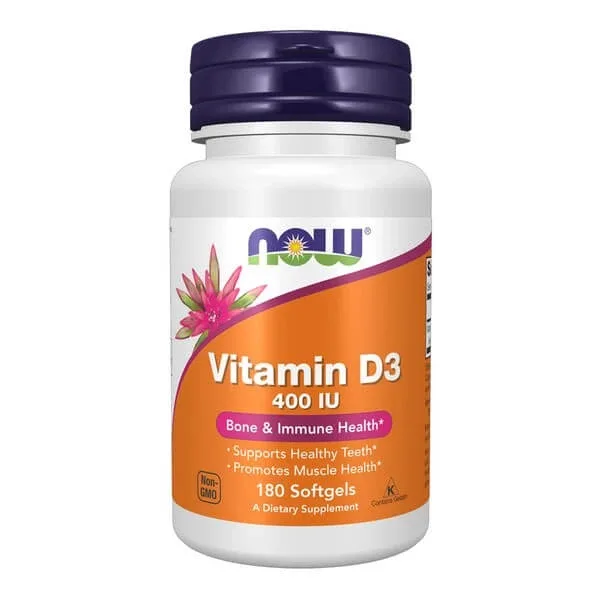 Now Foods, Vitamina D-3, 400 UI, capsule, 180 buc. — preț și oferte