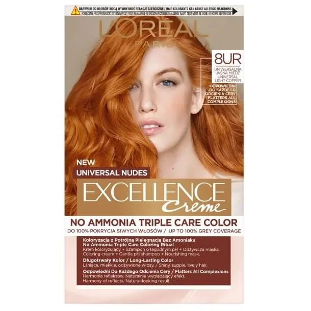 L Oreal Paris Universal Nudes Excellence Creme Colour Care 8UR Universal Light Copper — preț și oferte