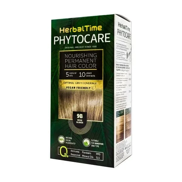 Herbal Time Phytocare, vopsea de păr 9B, blond bej, 130 ml — preț și oferte