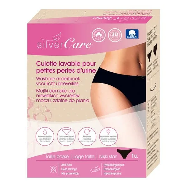 Silver Care, lenjerie pentru femei pentru incontinență ușoară, talie joasă, S, negru, 1 buc. — preț și oferte