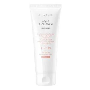 S. Nature Aqua Rice, spumă de curățare facială din orez, 160 ml.